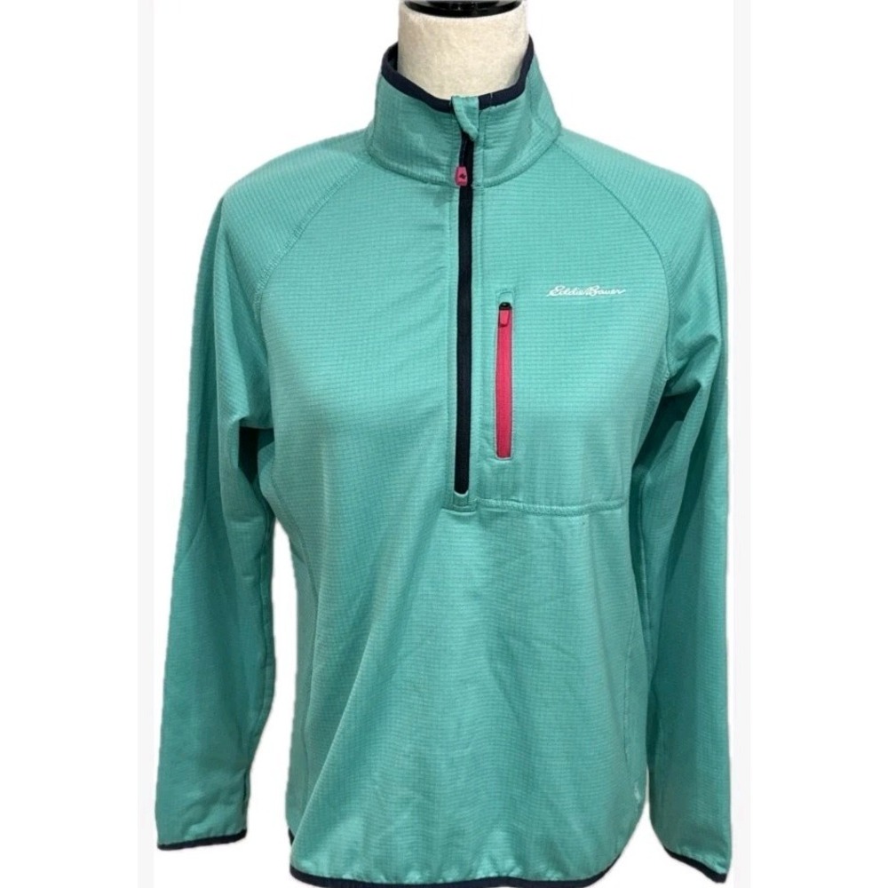 Eddie Bauer First Ascent Pullover Quarter Zip Turquoise Womens Small H1